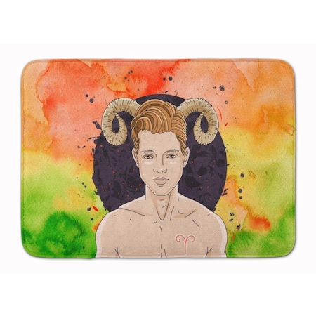 Carolines Treasures Aries Zodiac Sign Machine Washable Memory Foam Mat BB7317RUG